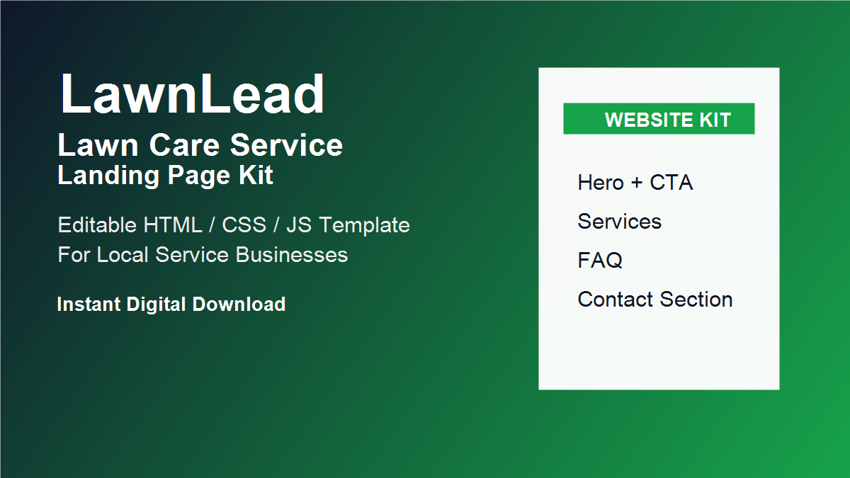 LawnLead Lawn Care Landing Page Kit product cover