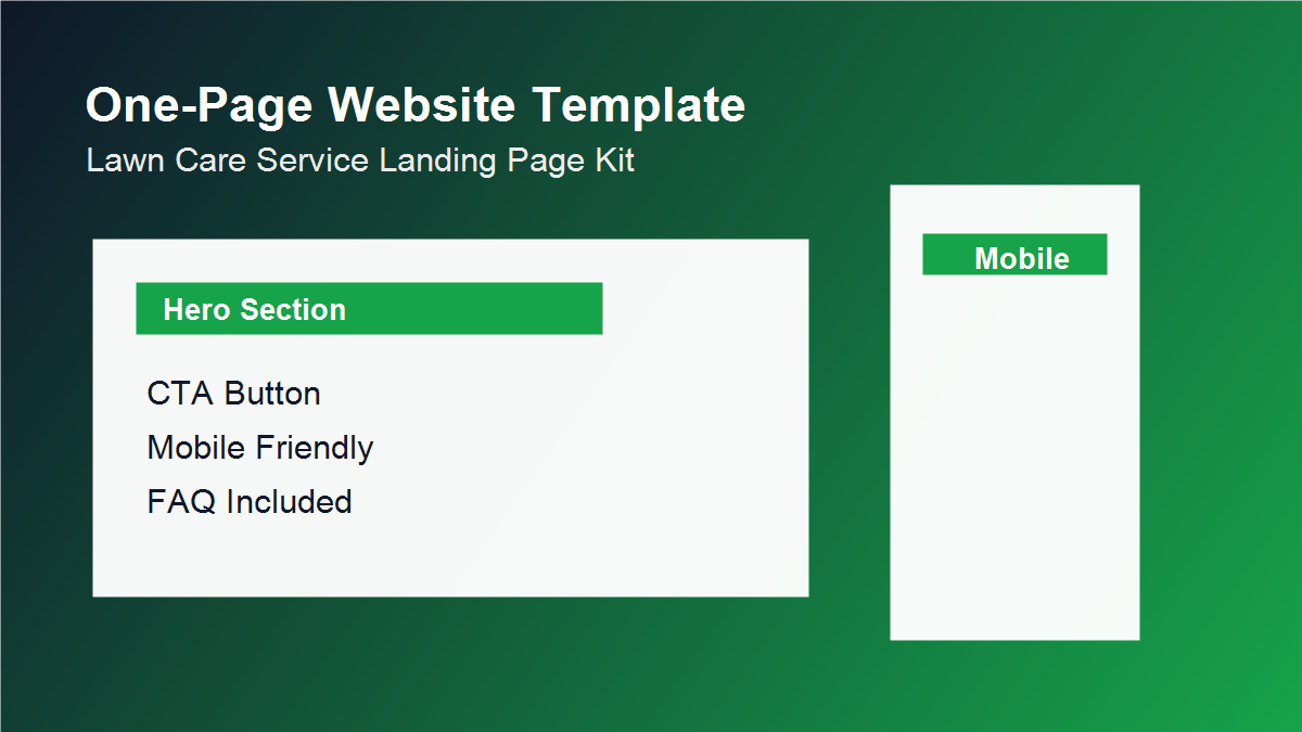 LawnLead Lawn Care Landing Page Kit desktop and mobile preview