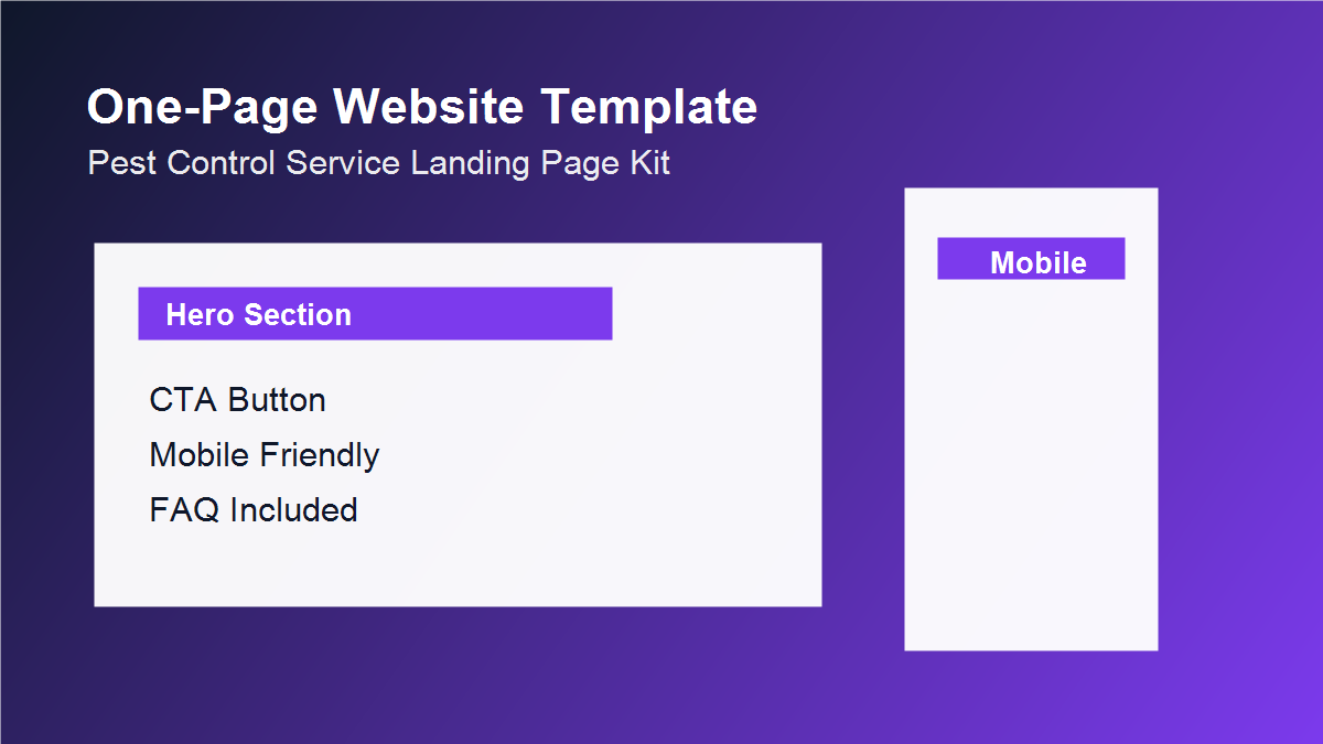 PestPilot Pest Control Landing Page Kit desktop and mobile preview
